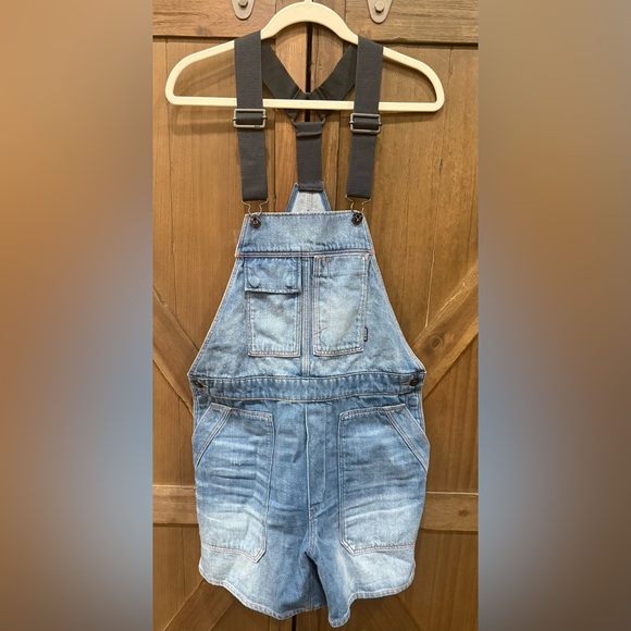 G-Star Women's Utility Boyfriend Denim Short Overalls